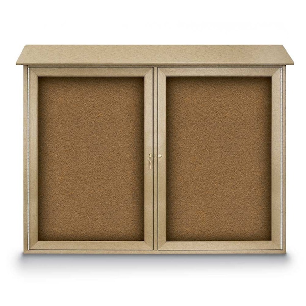 Indoor Enclosed Combo Board, 48"x36", Satin Frame/Black & Medium Grey